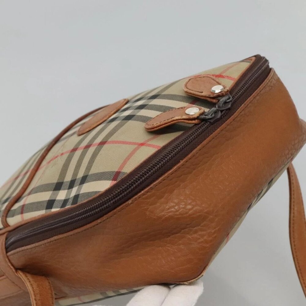 Burberrys Nova Check Blue Label Shoulder Bag Canvas Beige Auth - Picture 9 of 16